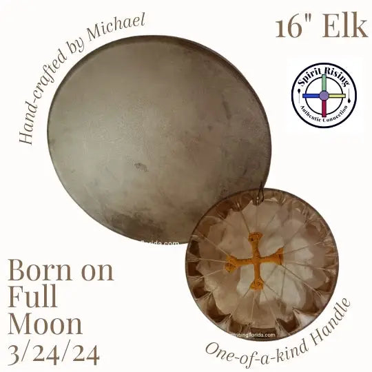 Elk Hide Spirit Drum - Handmade - One of a kind Frame Drums