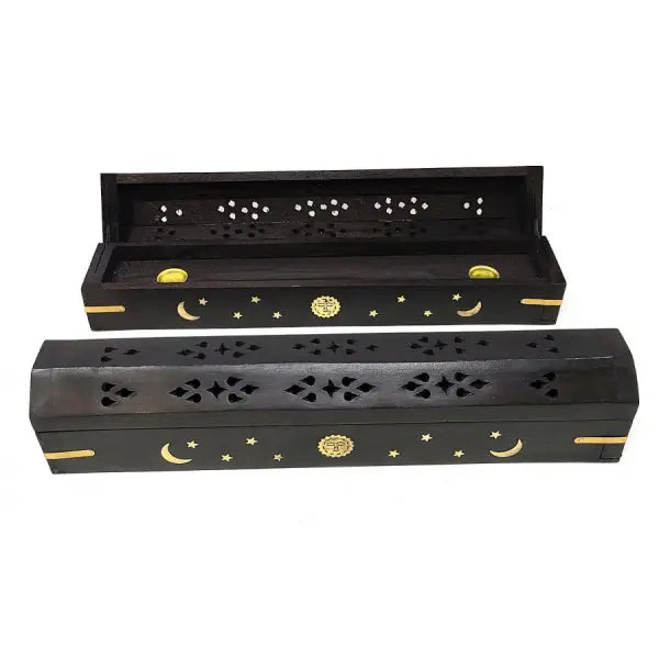 Incense Burner Celestial Black 12 Coffin - Incense Holders