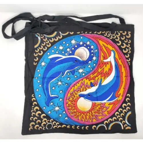 Yin Yang Dolphin Reusable Bag - 18x18 inches (large) -