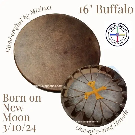 Buffalo Hide Spirit Drum - Handmade - One of a kind Frame