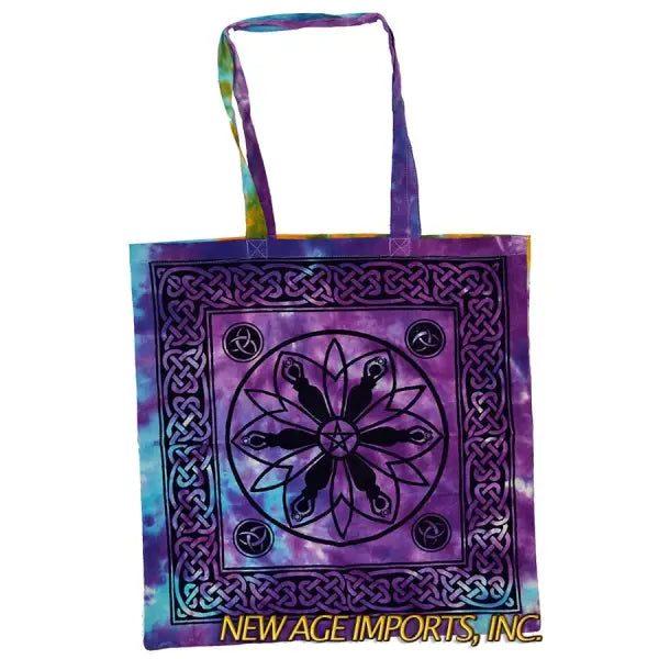 Goddess Pentacle Triquetra Tote Bag - 18x18 inches (large)